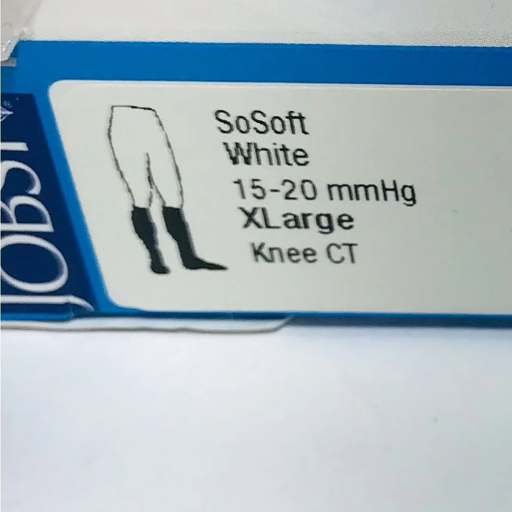 Jobst 2 Pair SoSoft White 15-20 mmHg XL Knee High Compression Socks NWT